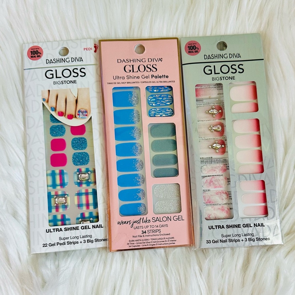 New in box 3 sets dashing diva gloss bigstone